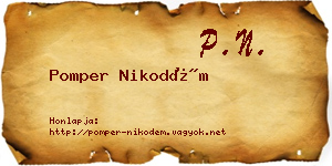 Pomper Nikodém névjegykártya